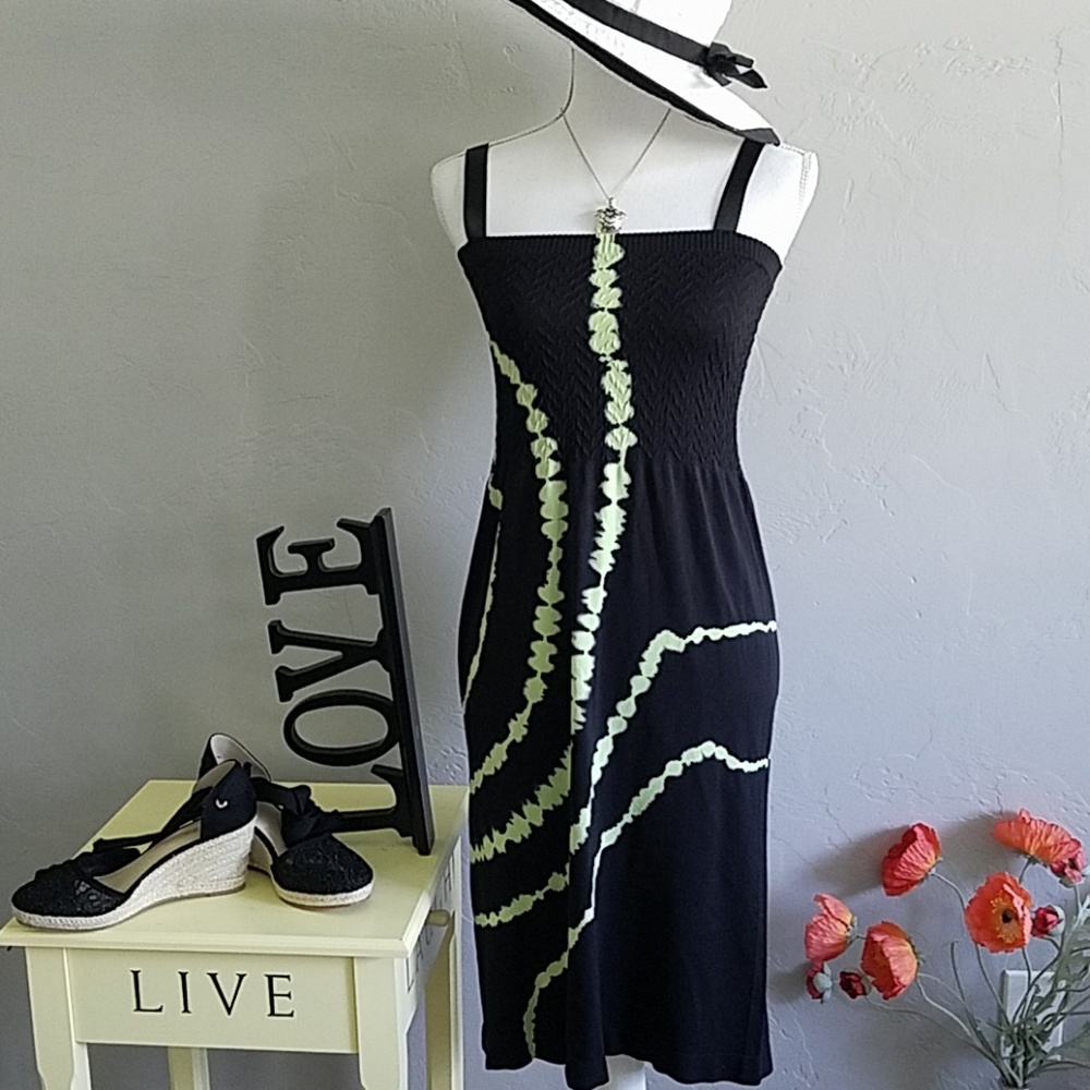 Cute Black/Lime Green Sundress OS